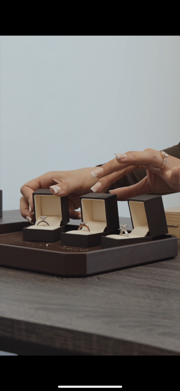 Diamond setting in progress